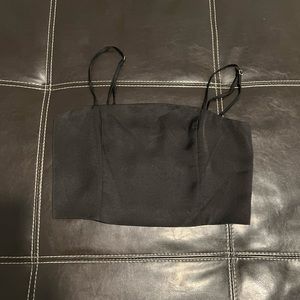 Boutique satin cropped tank